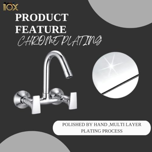10X Kitchen Sink Mixer ST-0118 Tap with 360° Swivel Spout | Hot & Cold Water Control | Chrome Plated | Heavy Brass Cartridge | Dual Lever Design - Image 4