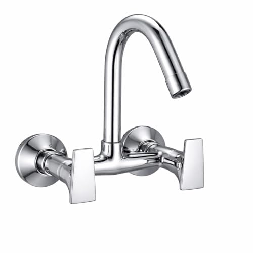 10X Kitchen Sink Mixer ST-0118 Tap with 360° Swivel Spout | Hot & Cold Water Control | Chrome Plated | Heavy Brass Cartridge | Dual Lever Design - Image 1