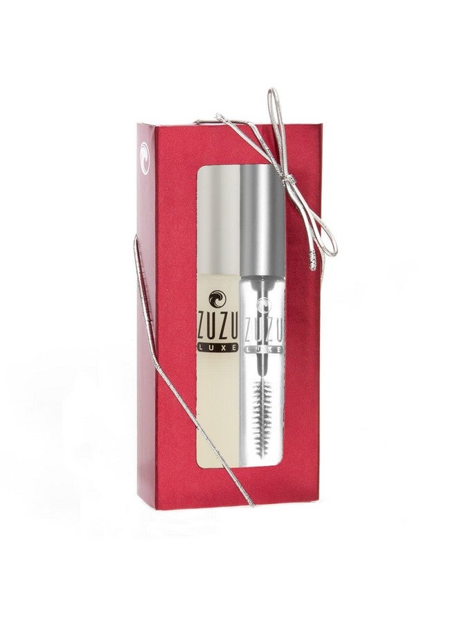 زوز لوكس مجموعة هدايا ملمع شفاه شفاف فاخر من زوزو، ملمع شفاه طبيعي، خالٍ من البارابين، نباتي، خالٍ من الغلوتين، خالٍ من القسوة، غير معدل وراثيًا، 0.17 أونصة (ملمع شفاه شفاف/ماسكارا شفافة) - Image 2