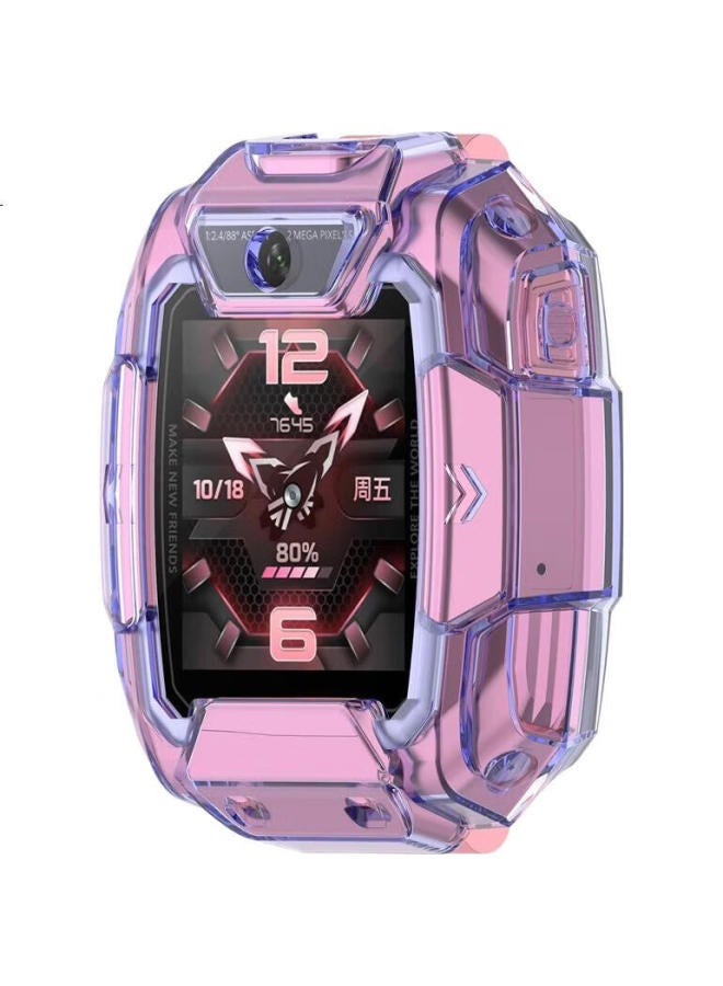 KMaxAI Protective Case And Screen Protector For Huawei Children'S Watch 5 Pro, Set, Soft Rubber Case For Smartwatch, Screen Protector, Anti-Scratch Eye Protection Film, Protective Case, Tempered Glass Film, Transparent Blue - Image 1