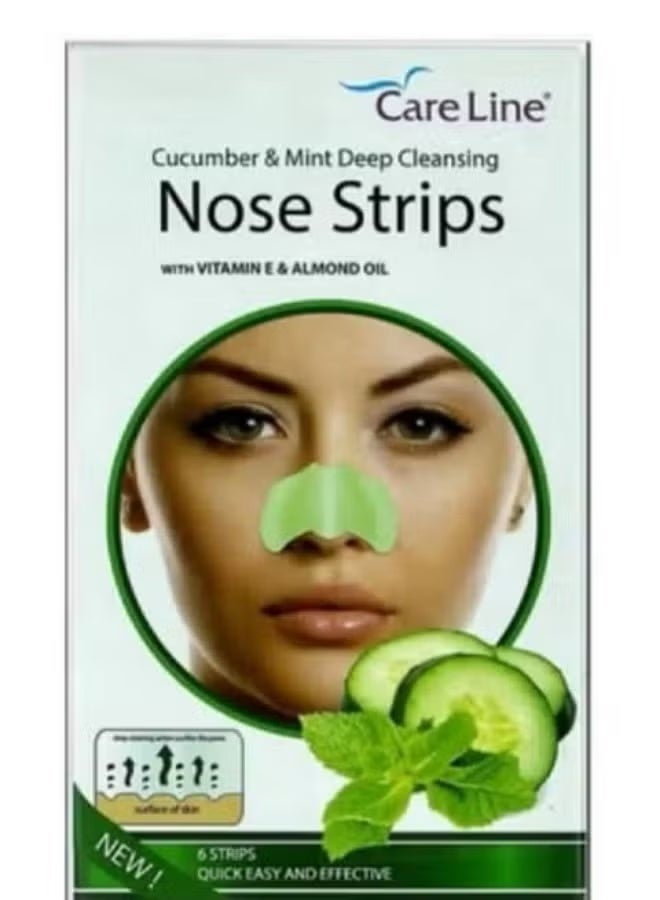 كير لاين شرائح الخيار والنعناع لتنظيف العميق للأنف مع إزالة الرؤوس السوداء المبردة 6 شرائح