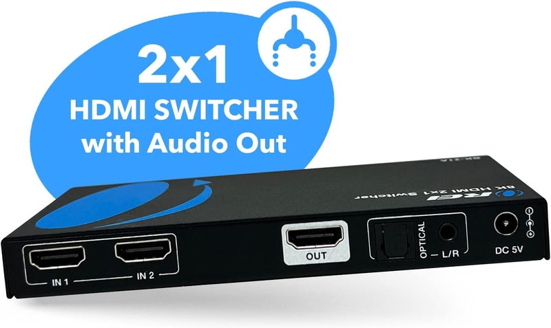 OREI 8K HDMI 2.1 Switch 4K @ 120hz Switcher 2 in 1 Out, Optical Audio Extractor 48Gbps for Xbox Series X PS5 Roku Fire TV Monitor Projector Dolby - Image 2