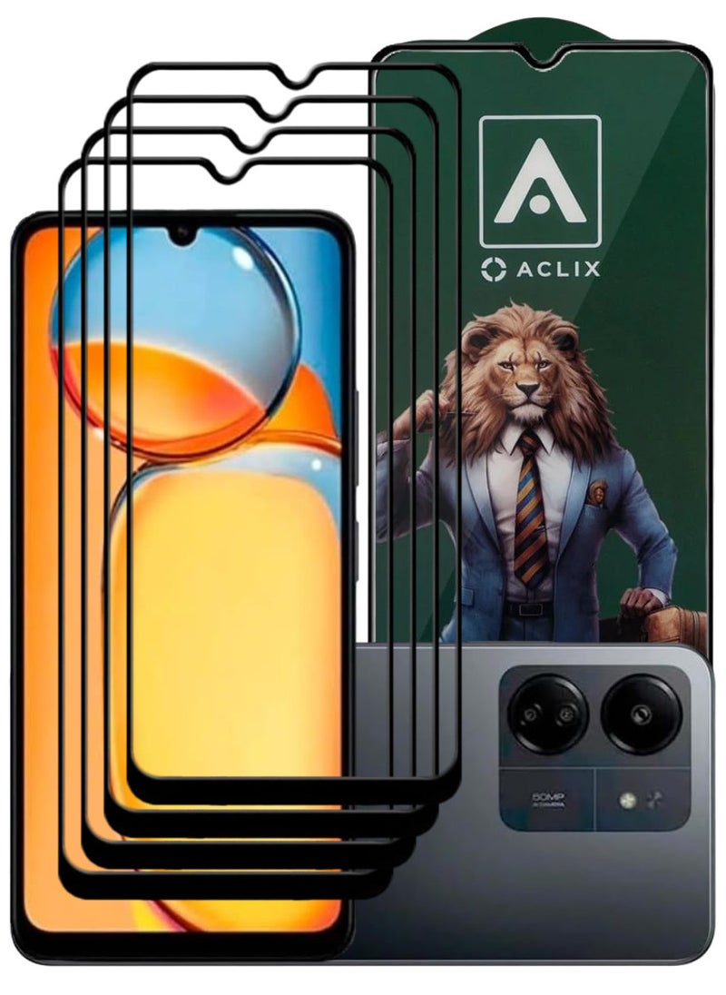 أكاليكس 4 قطع، حماية شاشة،  لهاتف شاومي ريدمي 13C  ، جودة ممتازة. - Image 1