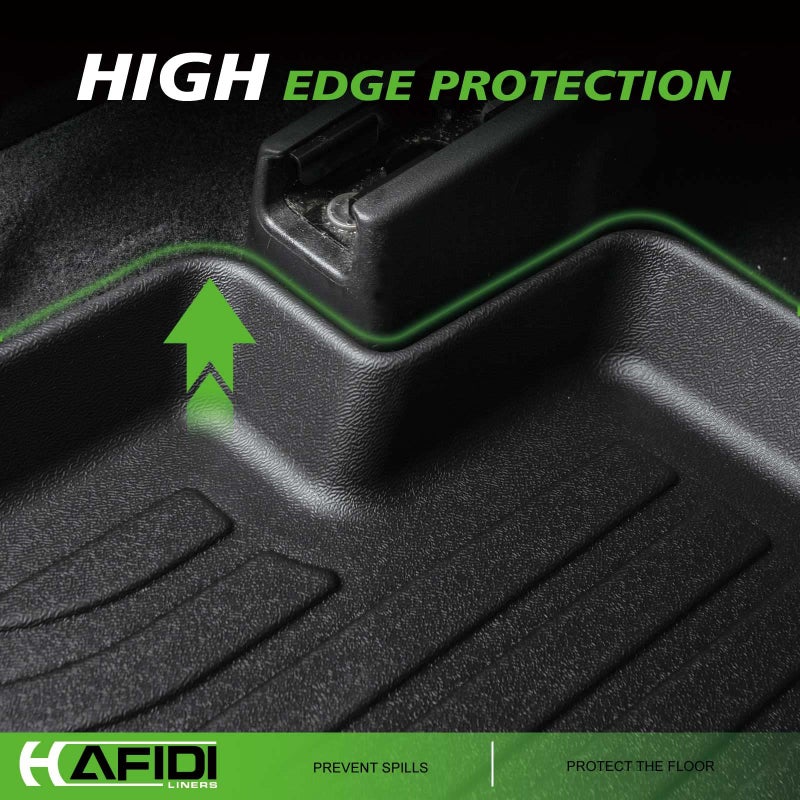 HAFIDIÂ® Floor Mats Fit for 2002-2006 Honda CRV (Fixed Cab Center Armrest Box Need to Cut) All Weather Protection TPE Anti-Slip Automotive Floor Liners Custom Accessories, Black - Image 5