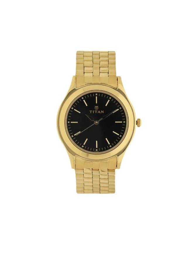 تيتان Men Analog Display Watch With Yellow Metal Strap - 1648YM03