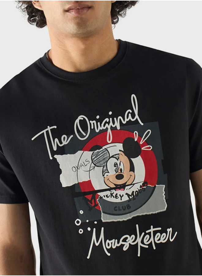 اس بي كاركترز Print Crew Neck T-Shirt