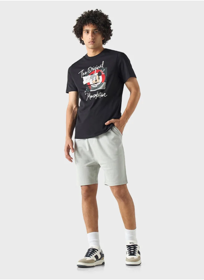 اس بي كاركترز Print Crew Neck T-Shirt