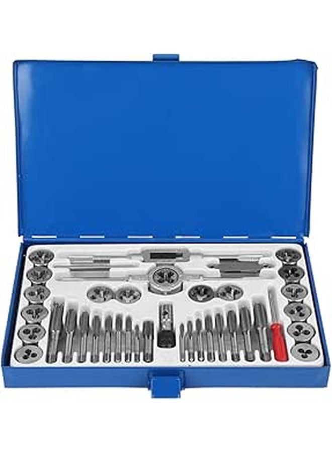 40Pcs Alloy Steel Tap and Die Set with Adjustable Wrenches for Automotive Metalworking - Image 1