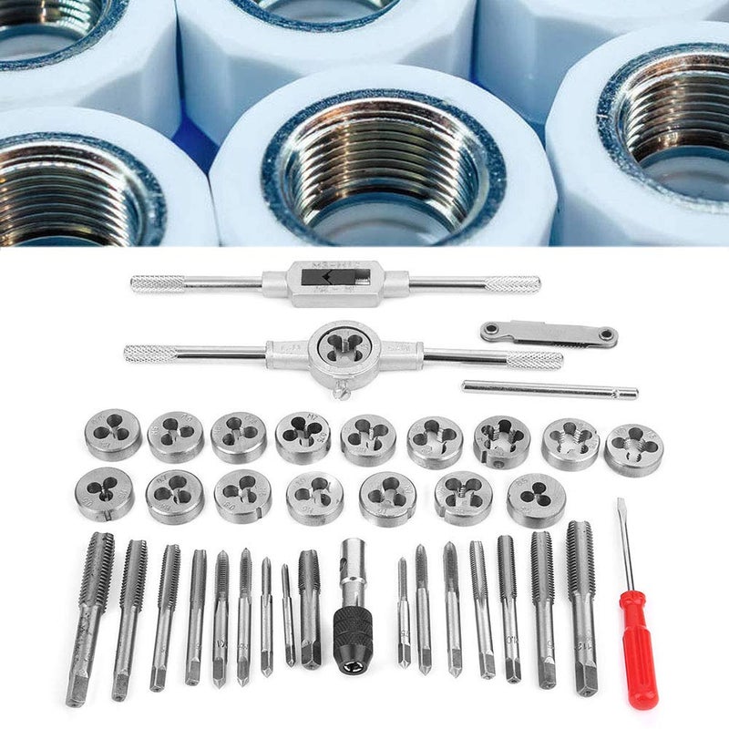 40Pcs Alloy Steel Tap and Die Set with Adjustable Wrenches for Automotive Metalworking - Image 4