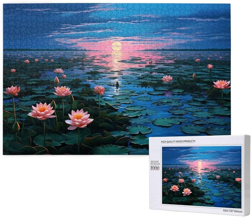 لغز فايا لوتس مارش 1000 قطعة للبالغين ديكور المنزل 29.5 × 19.7 بوصة - Image 1