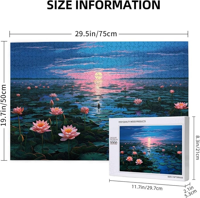 لغز فايا لوتس مارش 1000 قطعة للبالغين ديكور المنزل 29.5 × 19.7 بوصة - Image 4