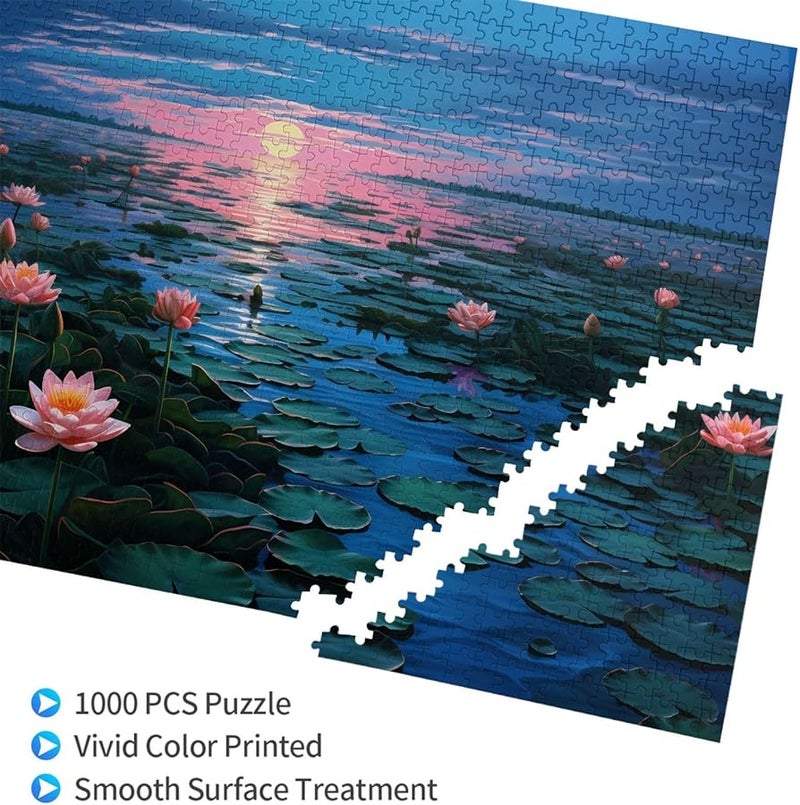 لغز فايا لوتس مارش 1000 قطعة للبالغين ديكور المنزل 29.5 × 19.7 بوصة - Image 3
