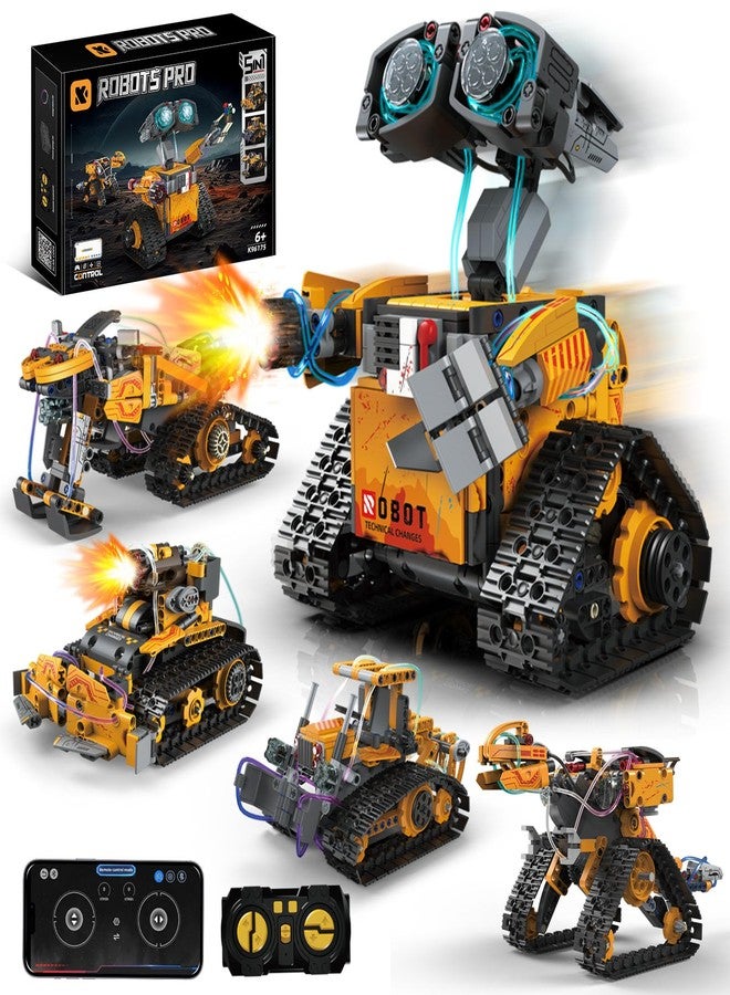 Sciencow Building Toys STEM Robot Kit，5 in 1 Remote & APP Controlled Building Set，DIY Educational Building Blocks Set ，Educational Gift for Boys Girls Age 6 7 8 9 10 11 12 13 14+ Year Old - Image 1