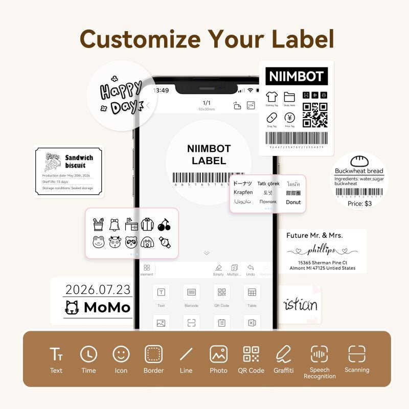 Thermal Labels 50x50mm Waterproof Tear-Proof Round Self-Adhesive Thermal Stickers - 450 Labels 3 Rolls For Home Office Retail Small Business - Image 3
