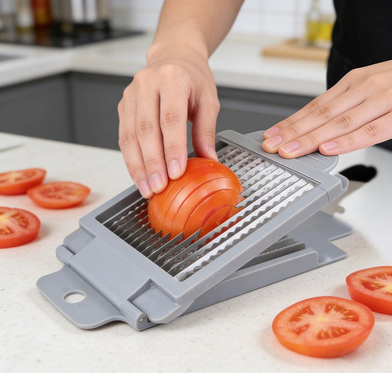 ZLMC Tomato Slicer Manual Tomato, Mushroom, Avocado，Ham, and Egg Cutter Home Use Stainless Steel Slicer - Image 4