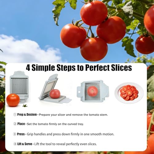 ZLMC Tomato Slicer Manual Tomato, Mushroom, Avocado，Ham, and Egg Cutter Home Use Stainless Steel Slicer - Image 3