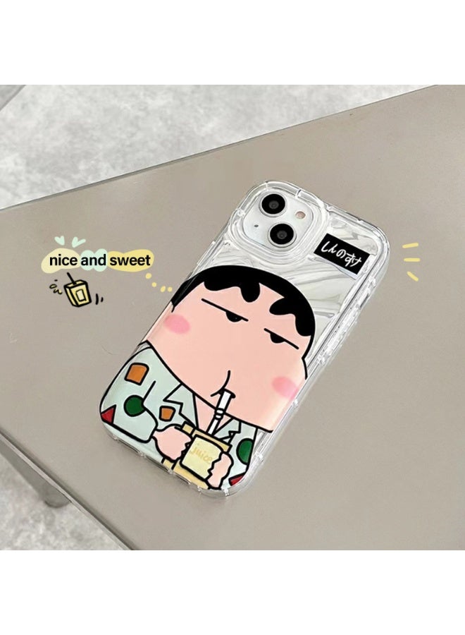 NIBEMINENT Cartoon Creativity Protective TPU Case Cover For iPhone 15 Pro, Drinking Juice Crayon Shin-chan - Image 1