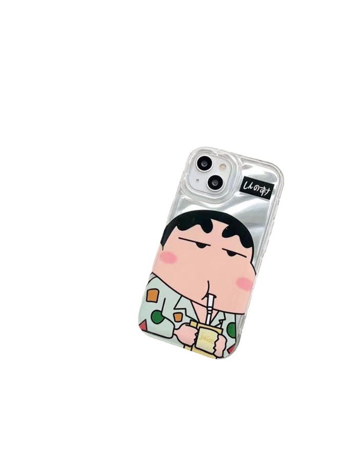 NIBEMINENT Cartoon Creativity Protective TPU Case Cover For iPhone 15 Pro, Drinking Juice Crayon Shin-chan - Image 2