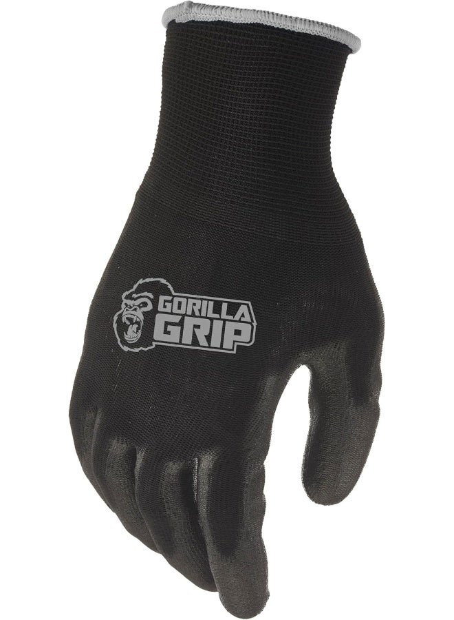 grease monkey Gorilla Grip Work Gloves, Never Slip Maximum Grip All-Purpose, Gloves for Men, Superior in Wet, Dry, Oily Conditions, Polymer Palm, Extra Large Size, 1 Pair, Black/Blue| 25054-26 - Image 5