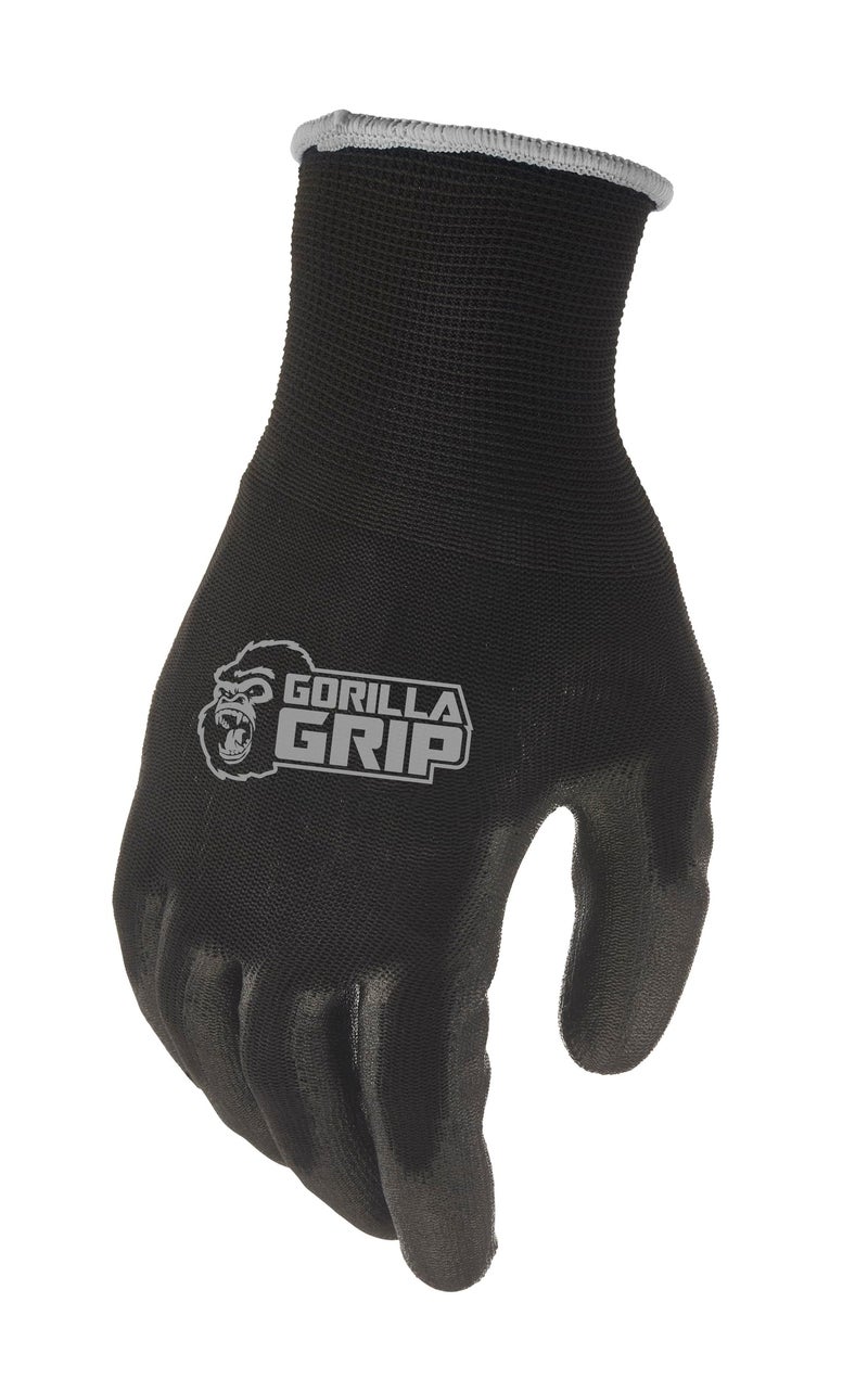 grease monkey Gorilla Grip Work Gloves, Never Slip Maximum Grip All-Purpose, Gloves for Men, Superior in Wet, Dry, Oily Conditions, Polymer Palm, Extra Large Size, 1 Pair, Black/Blue| 25054-26 - Image 2