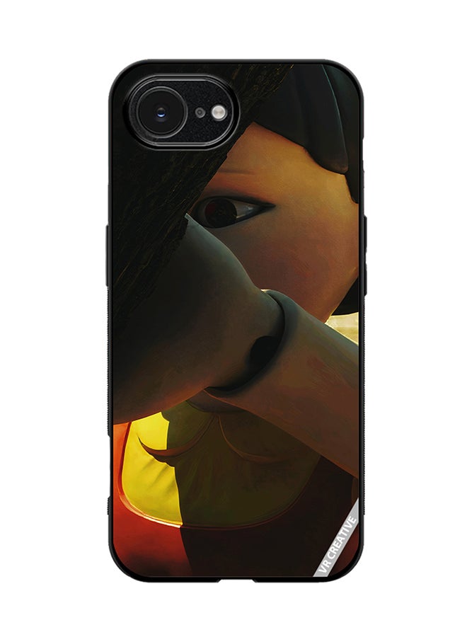 Protective Case Cover For Apple iPhone 16e Squid Game Girl Statue Design Multicolour