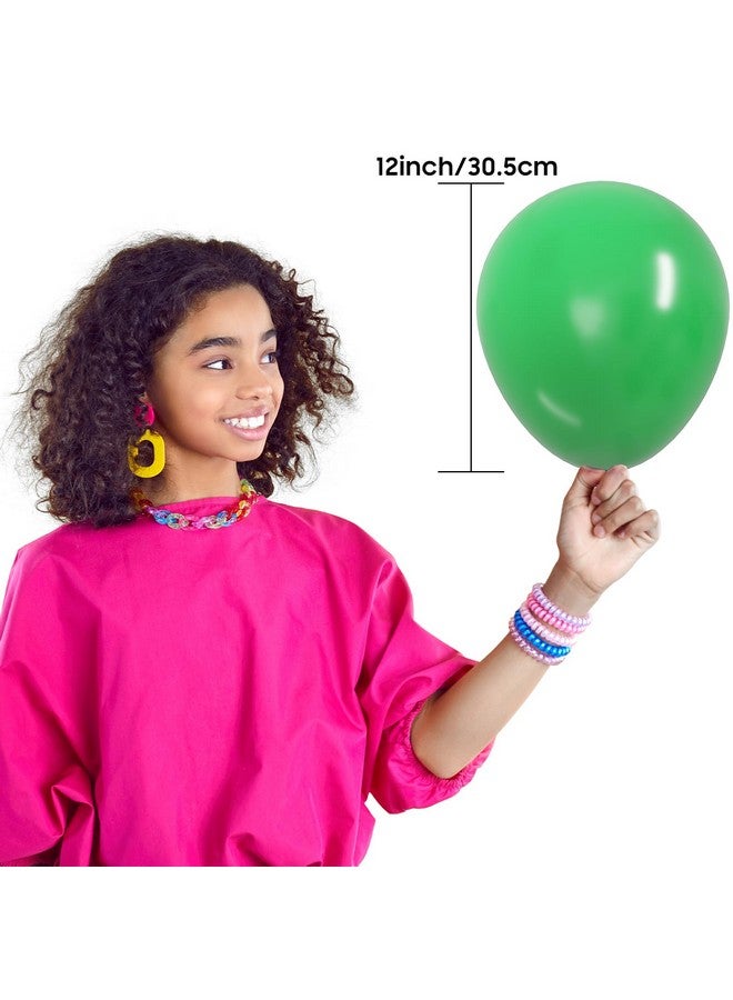 OWill 100Pcs Green Balloons 12 Inches Different Shades Dark Green Emerald Green Lime Green Chrome Metallic Green Latex Balloons For Jungle Safari Party Supplies St. Patrick'S Day Decoration - Image 3
