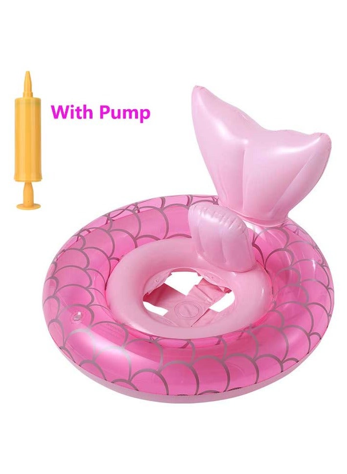 Loquat Mermaid Swimming Inflatable Floating Seat Ring Pink For 0-5 Years - Image 1