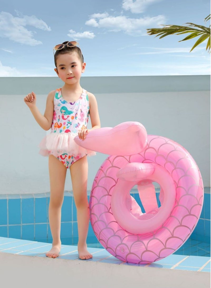 Loquat Mermaid Swimming Inflatable Floating Seat Ring Pink For 0-5 Years - Image 5