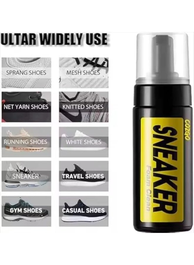 Waterless athletic shoe cleaning foam set, liquid solution for all types of shoes, easy to use for deep cleaning of athletic shoes, sneakers, leather, canvas, and boots. - Image 2