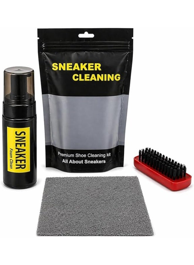 Waterless athletic shoe cleaning foam set, liquid solution for all types of shoes, easy to use for deep cleaning of athletic shoes, sneakers, leather, canvas, and boots. - Image 1