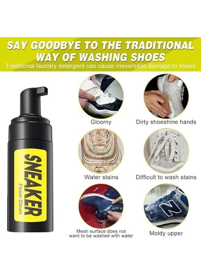 Waterless athletic shoe cleaning foam set, liquid solution for all types of shoes, easy to use for deep cleaning of athletic shoes, sneakers, leather, canvas, and boots. - Image 4