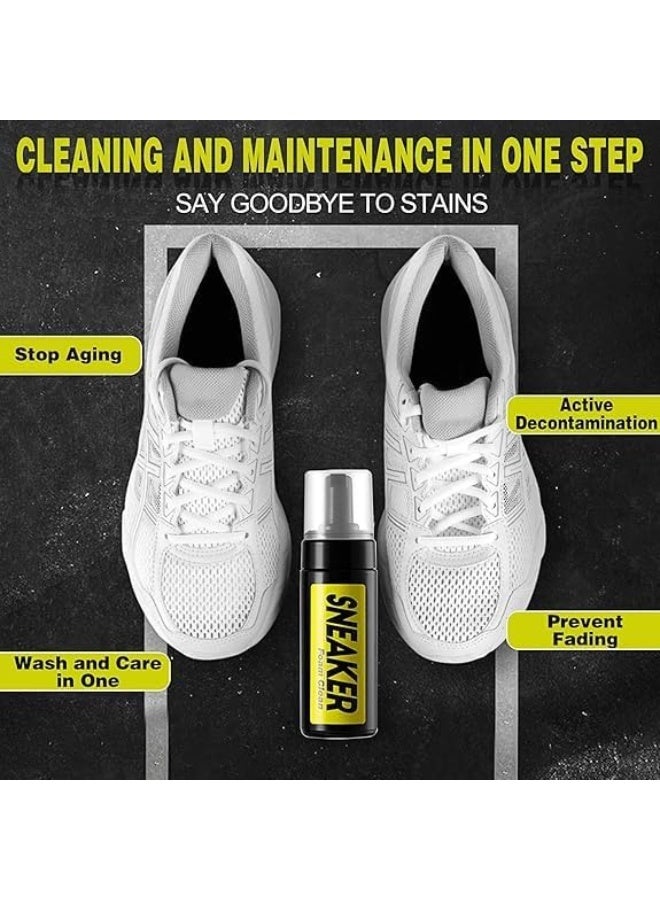 Waterless athletic shoe cleaning foam set, liquid solution for all types of shoes, easy to use for deep cleaning of athletic shoes, sneakers, leather, canvas, and boots. - Image 5