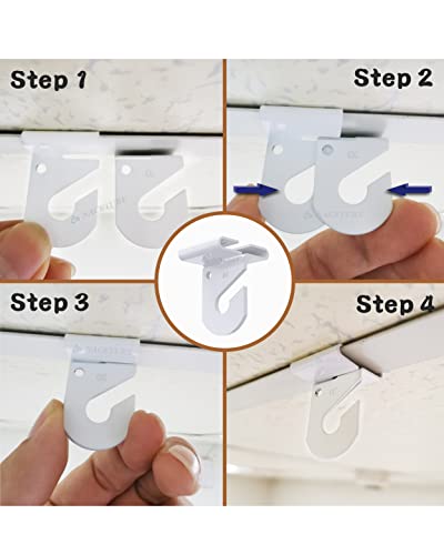 NACETURE Drop Ceiling Hook for Hanging – Ceiling Decorations Ceiling Hanger on Drop Suspended Ceiling Tile Hook Ceiling Clips for Classroom Grid for Office Home Stores Wedding (15 Pack) - Image 4