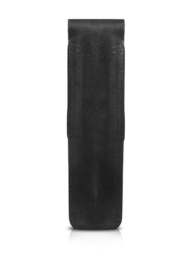 Londo Genuine Leather Pen and Pencil Case with Tuck in Flap, Stationery Bag - Two compartment - Image 5