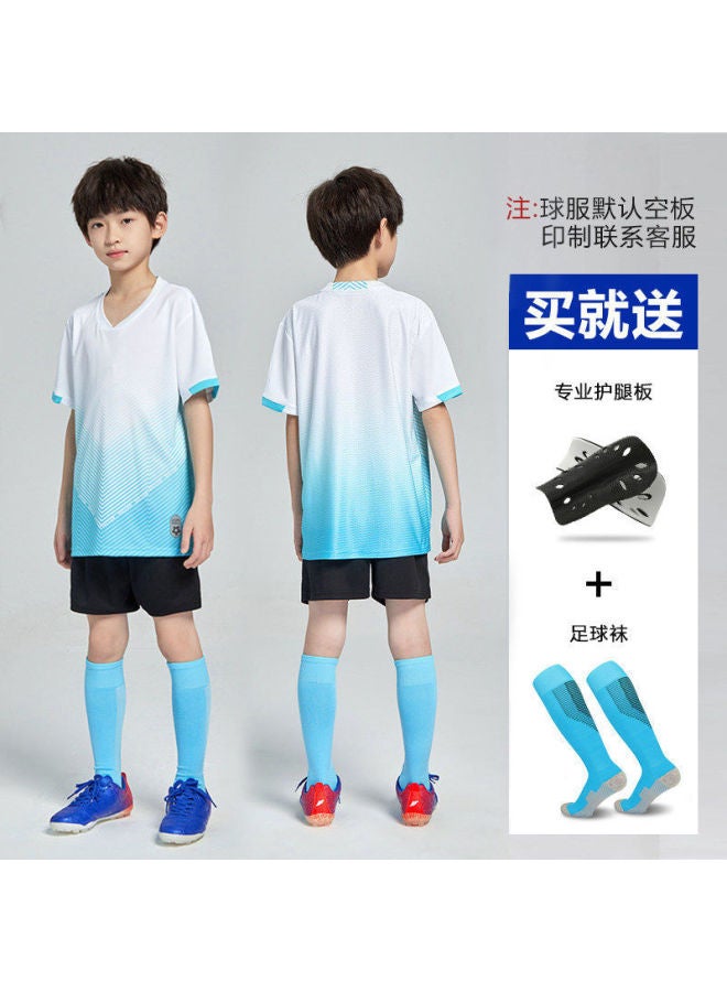 8832 White Two-piece Set Short Sleeve Football Jersey - Image 1