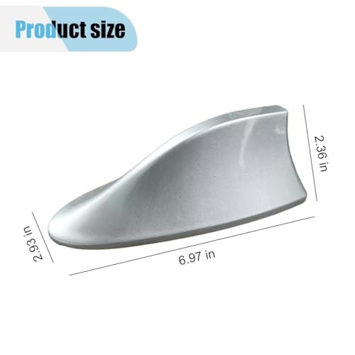 LHDOS Car Shark Fin Antenna Cover, Plastic Automotive Signal Roof Aerial Cover with Adhesive Tape, Universal Roof Mount Antenna Replacement Vehicle Decorative Cover for Car Truck SUV (Silver) - Image 2