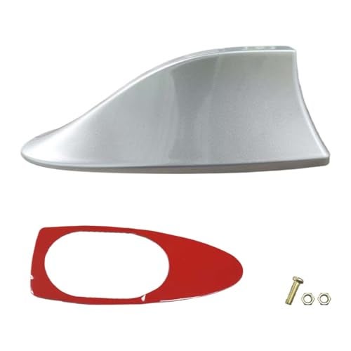 LHDOS Car Shark Fin Antenna Cover, Plastic Automotive Signal Roof Aerial Cover with Adhesive Tape, Universal Roof Mount Antenna Replacement Vehicle Decorative Cover for Car Truck SUV (Silver) - Image 1