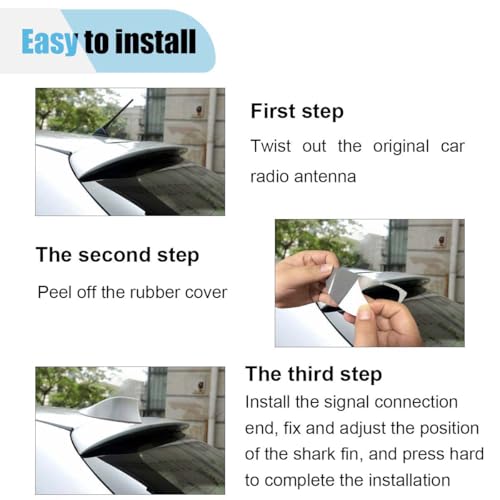 LHDOS Car Shark Fin Antenna Cover, Plastic Automotive Signal Roof Aerial Cover with Adhesive Tape, Universal Roof Mount Antenna Replacement Vehicle Decorative Cover for Car Truck SUV (Silver) - Image 4