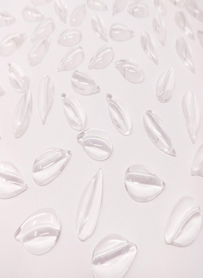 Excel Impex Full Flat Bottom Gopi Shaped Glass Crystals, Glass Pebbles Glass Gems for Decoration, Making Crafts or Aquarium Decor(22 mm x 10mm x 4mm Size)- Set of 50 | Color Clear - Image 1