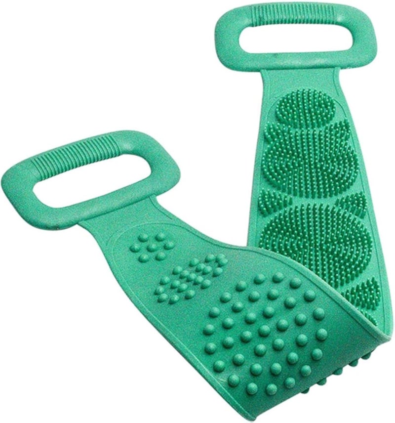Shower Silicone Back Washer, Household Cleaning, Shower Brush, Silicone Brush, Bath Towel, Body Exfoliation, Strap, Skin Wash (Color : 002)