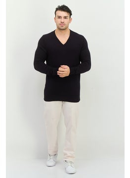 French Connection Men V-Neck Knitted Sweater, Navy  - Image 4