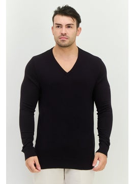 French Connection Men V-Neck Knitted Sweater, Navy  - Image 1