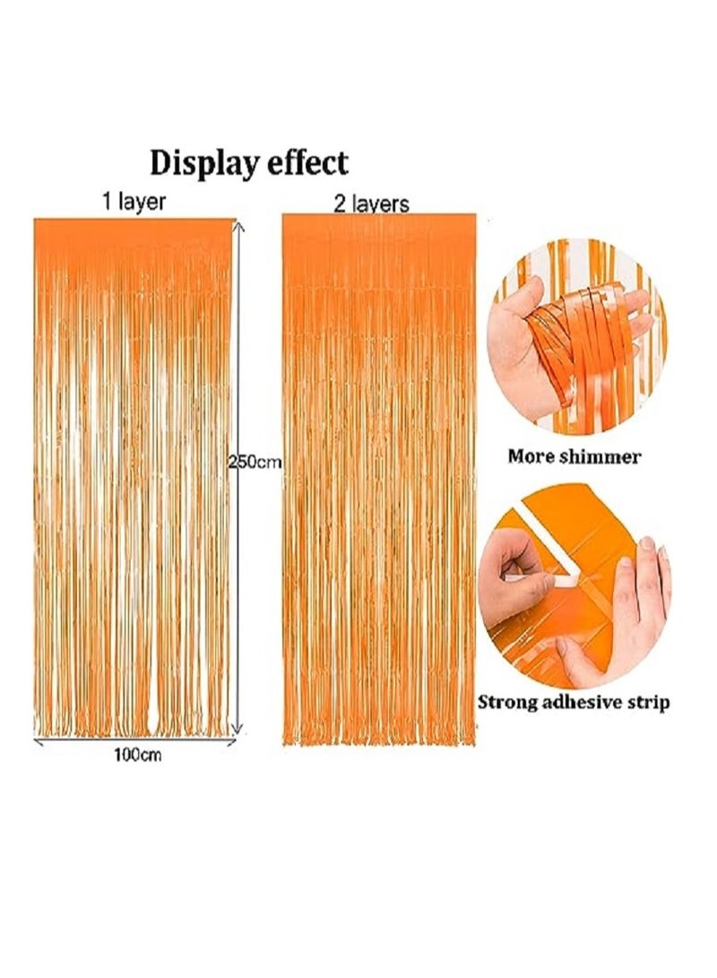 بوكسوودس ستائر خلفية ذات أهداب من رقائق معدنية باللون الأسود والبرتقالي الأرجواني - Image 3