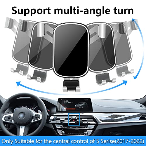 musttrue LUNQIN Car Phone Holder for BMW 5 Series 2017 2018 2019 2020 2021 2022 2023 530i 540i 530e M550i 540d M5 Auto Interior Accessories Phones Mount Cell Cellphone Mobile Cradle Charging Navigation Bracket - Image 2
