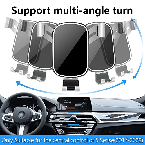 musttrue LUNQIN Car Phone Holder for BMW 5 Series 2017 2018 2019 2020 2021 2022 2023 530i 540i 530e M550i 540d M5 Auto Interior Accessories Phones Mount Cell Cellphone Mobile Cradle Charging Navigation Bracket - Image 5