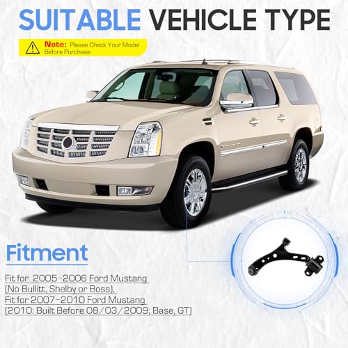 ILONPA Front Lower Right & Left Control Arms w/Ball Joints Sway Bar End Links Tie Rod Ends Suspension Kit for 2005-2010 Ford Mustang (8PCs) - Image 2