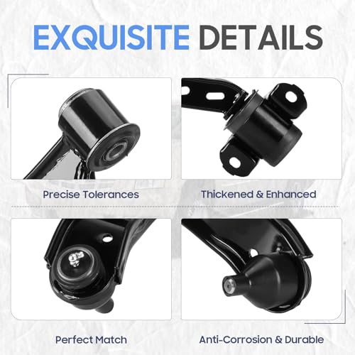 ILONPA Front Lower Right & Left Control Arms w/Ball Joints Sway Bar End Links Tie Rod Ends Suspension Kit for 2005-2010 Ford Mustang (8PCs) - Image 4