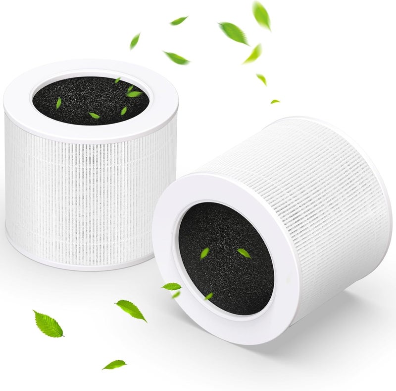 LODROC 2 Pack Replacement Filters for LEVOIT Core Mini Air Purifier, 3-in-1 HEPA High-Efficiency Activated Carbon, Replace Part Core Mini-RF, White - Image 1