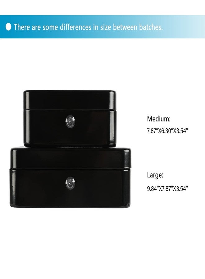 xydled Locking Steel Large Cash Box with Removable Coin Tray and Key Lock,9.84"x 7.87"x 3.54",Black - Image 5