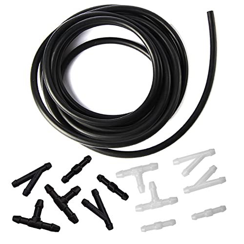 JAMCARI Windshield Washer Hose Kit - 4 Meter Universal Washer Fluid Hose with 12 Pcs Hose Connectors, Suitable for Most Windshield Washer Nozzle Installation, Connect Car Water Pump and Nozzles - Image 1